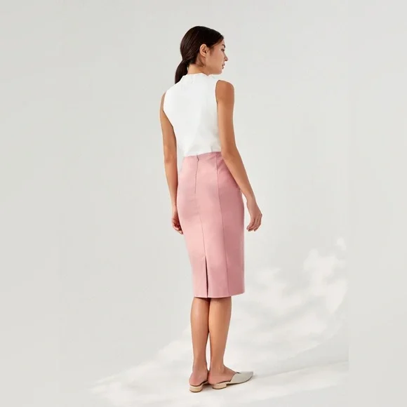 Love Bonito Tracy Pencil Skirt in Pink Salmon size 4 - Picture 3 of 7